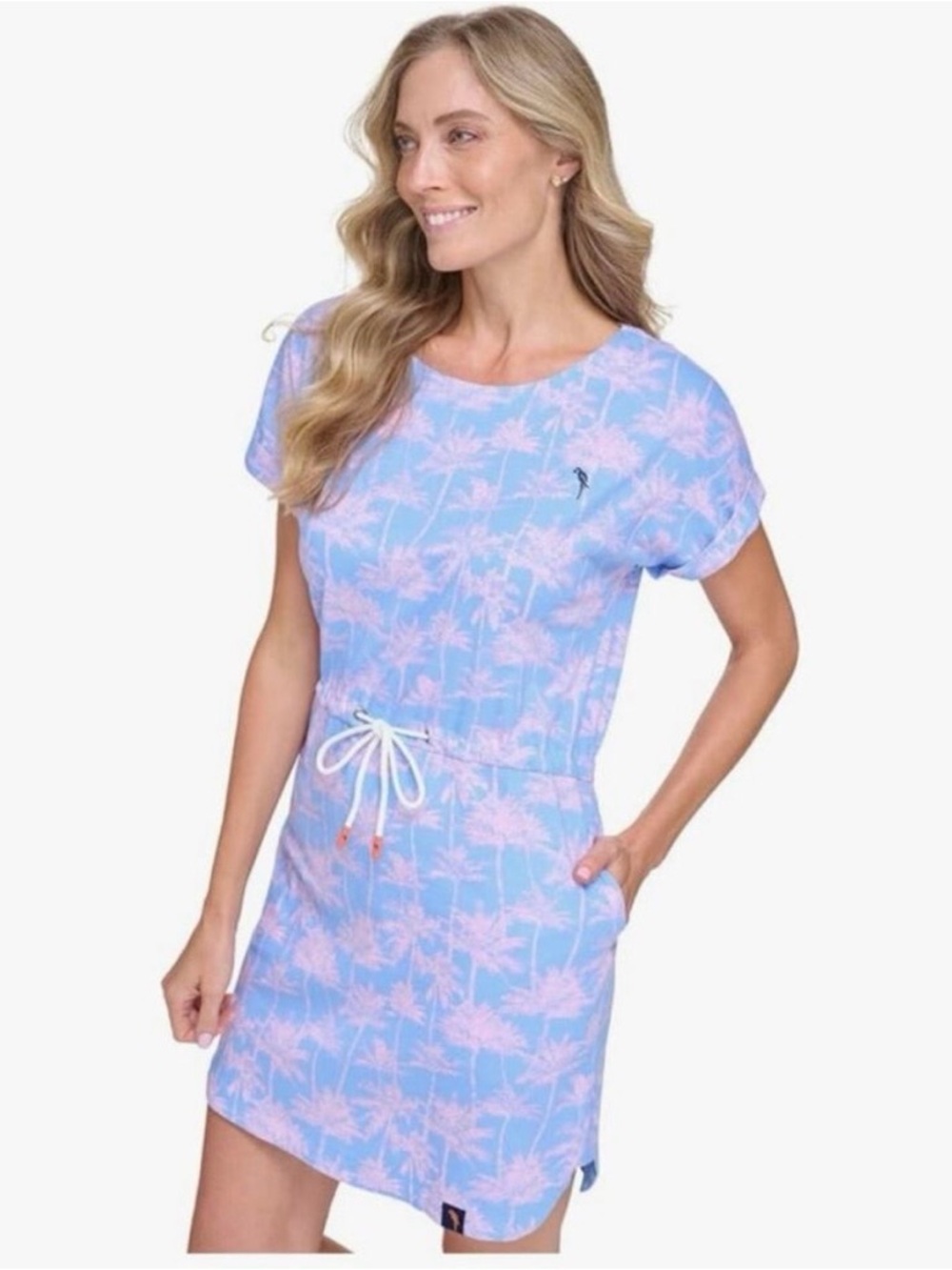 Margaritaville Island Reserve Dress Short Sleeve Tie Waist XL 100% Cotton Beachy